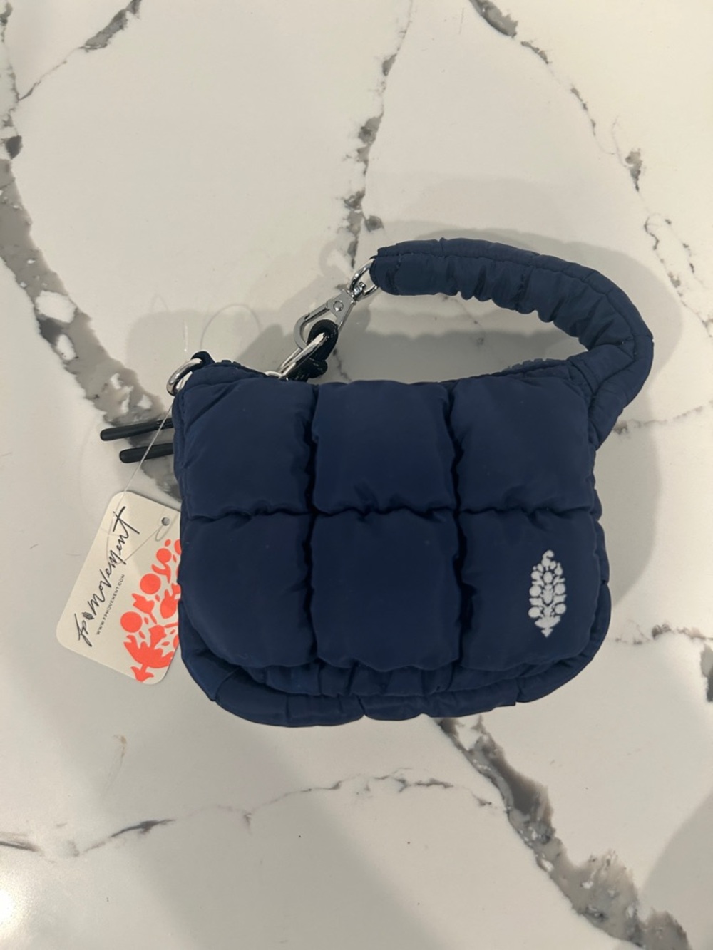 Free people micro navy quilted bag